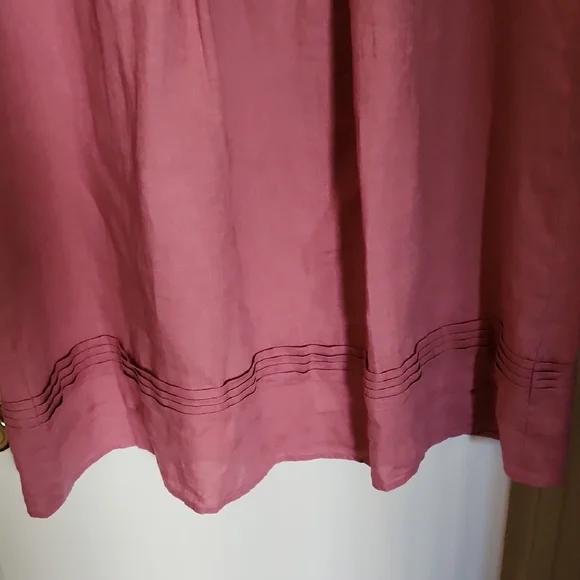 J. Jill Maueve Pink Comfy Cute And Cool 100% Linen Dress Size Large Tall - Picture 7 of 12